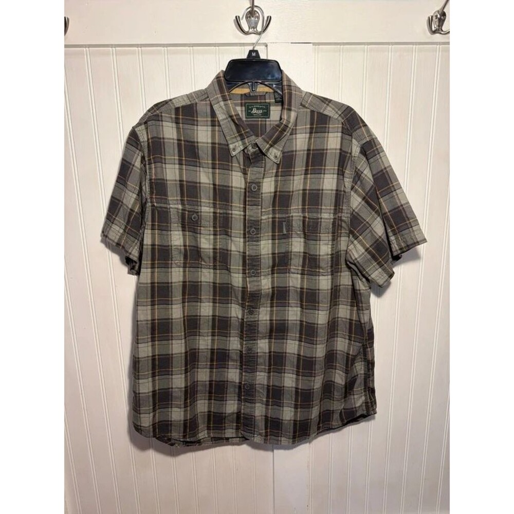 Men’s Buttonup Plaid Shirt XXL G.H. Bass USA made 100% Cotton